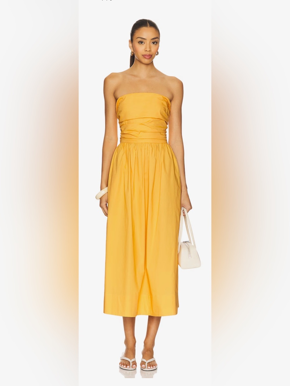 NWT! Pistola Strapless Yellow Midi Dress - Elegant Summer Style/ Medium - Picture 4 of 8